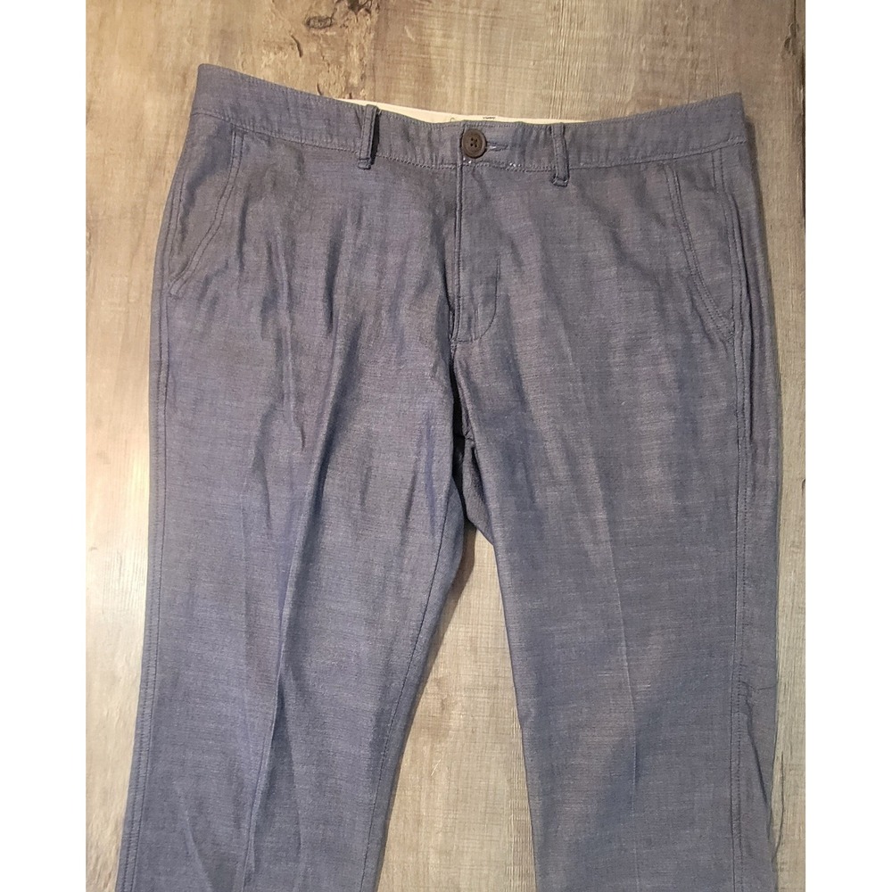 Abercrombie & Fitch Mens Blue Grey Cotton Trousers Chino Pants 34x32